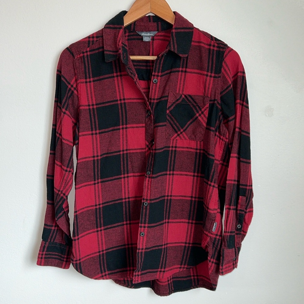 Eddie Bauer Red and Black Flannel S